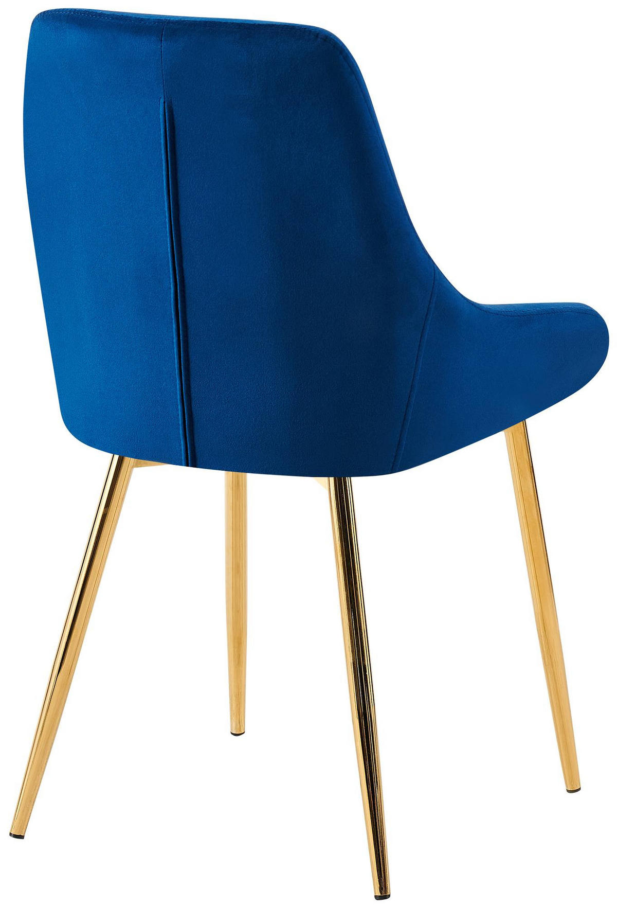STUHL Samt Dunkelblau - Goldfarben/Dunkelblau, Textil (50/86/53cm) - CLP