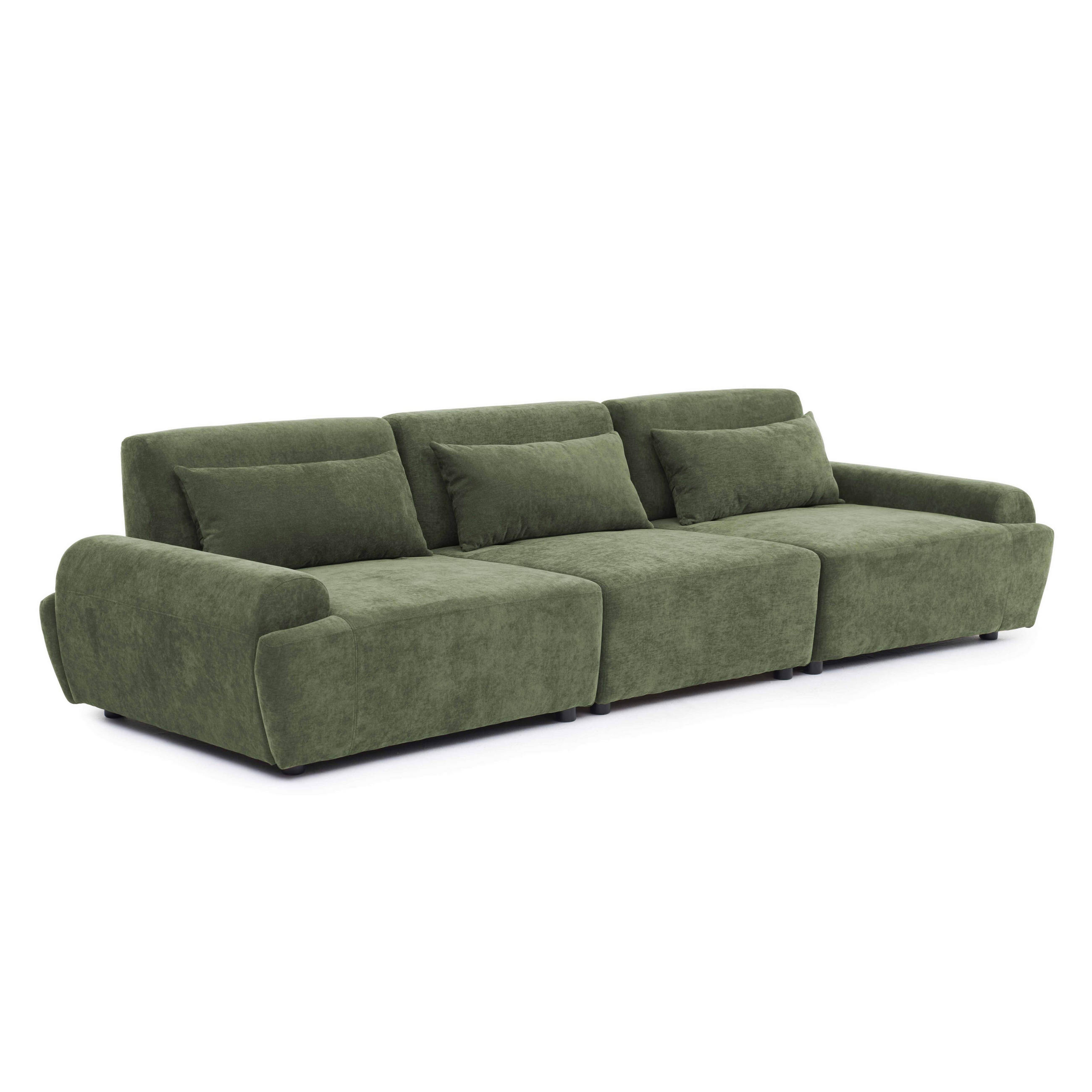 SOFA 3-Sitzer, Grün - Grün, Textil (303/82/109cm) - Oviala