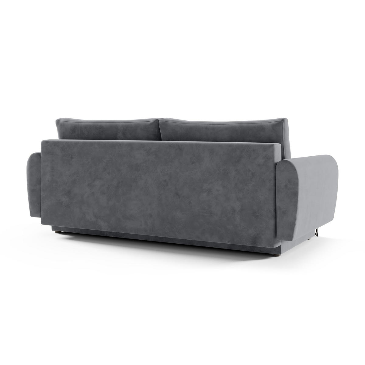 SCHLAFSOFA Malaga 3-Sitzer, Hellgrau - Hellgrau/Schwarz, Textil (223/93/100cm) - Beautysofa