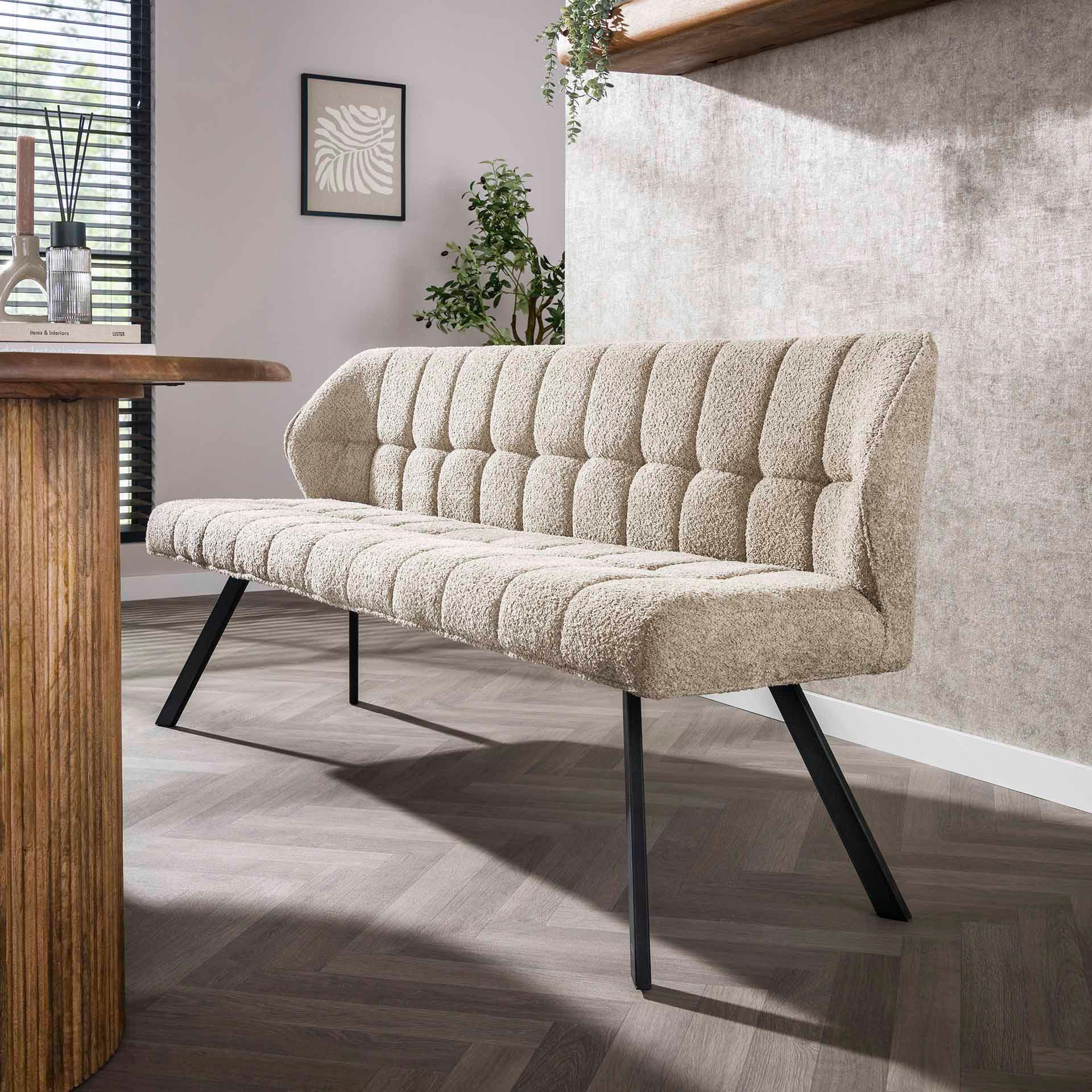 ESSZIMMERBANK Raster Beige 59/180/84 cm - Beige, Textil (180/84/59cm) - Hoyz Collection