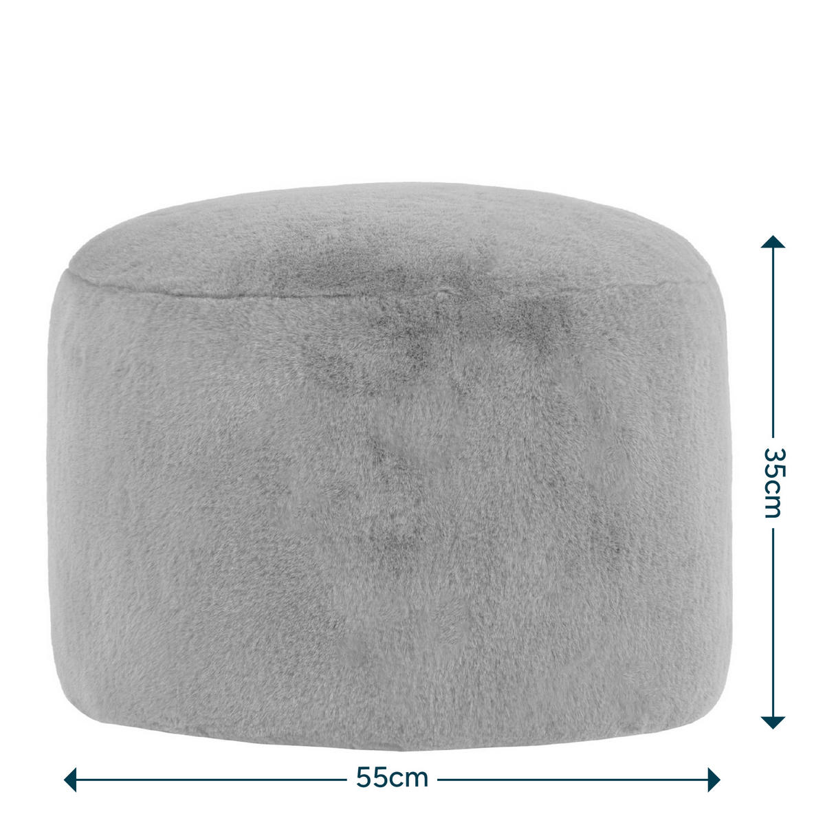 SITZPOUF Milano Kaninchenkunstfell - Mokka, Textil (55/35/55cm) - icon