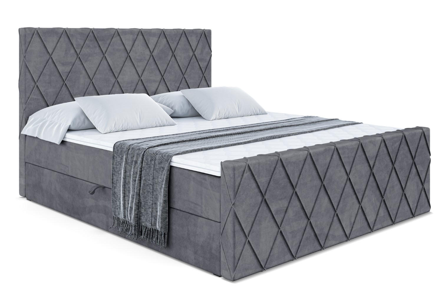 BOXBETT LEPARO-Z - 120 x 200 - H3 - Dunkelgrau - Dunkelgrau, Holzwerkstoff (120/200cm) - ALTDECOR