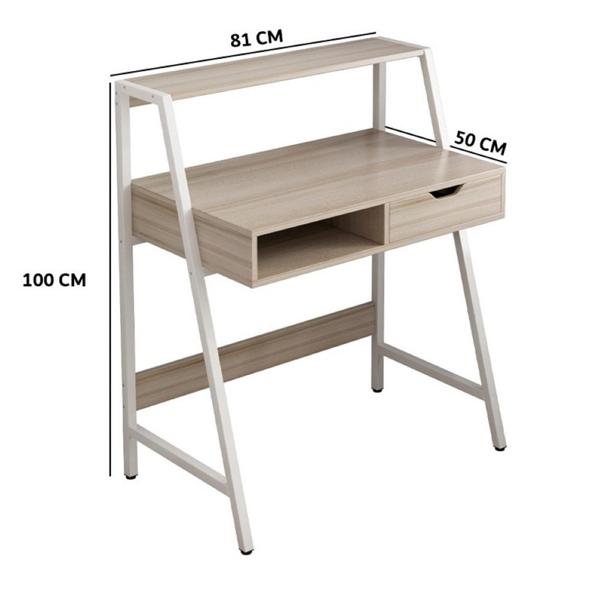 SCHREIBTISCH 81/50/100 cm braun - Hellbraun, Holzwerkstoff (50/81/100cm)
