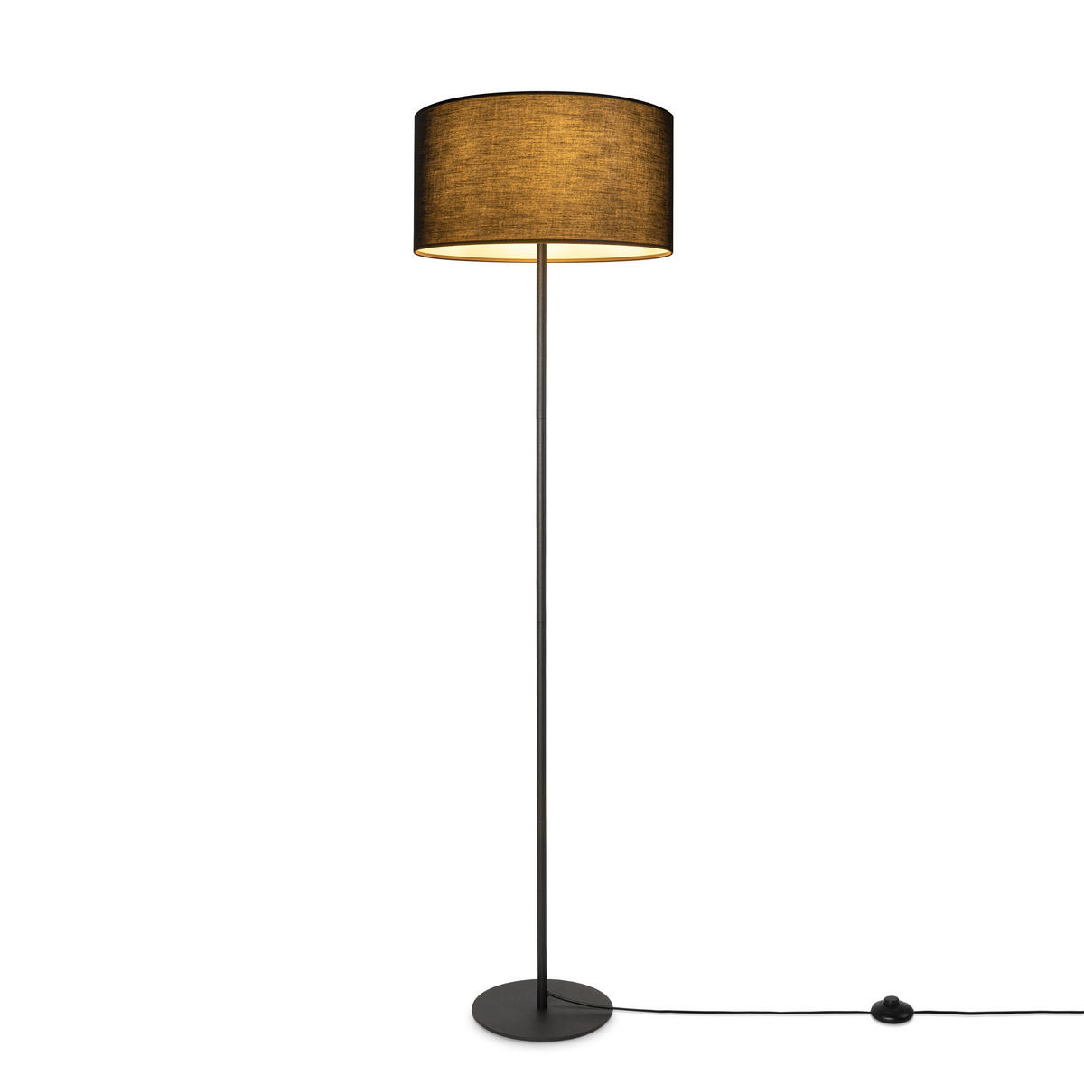 STEHLEUCHTE Luca Fl - Schwarz, Metall (38/38/144cm) - Paco Home