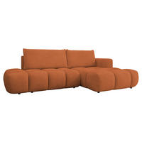 ECKSOFA Soffi, Seite: Rechts - Schwarz/Orange, Holz/Kunststoff (283/166cm) - MIRJAN24