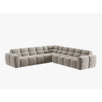 ECKSOFA Lisa aus Samt leichtes beige 5 Sitzplätze - Creme, Textil (310/310cm) - Micadoni
