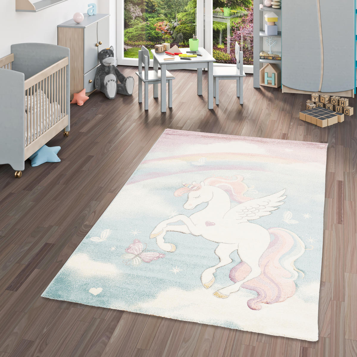 KINDER TEPPICH MAUI KIDS PASTELL EINHORN - Multicolor, Textil (200/290cm) - Pergamon