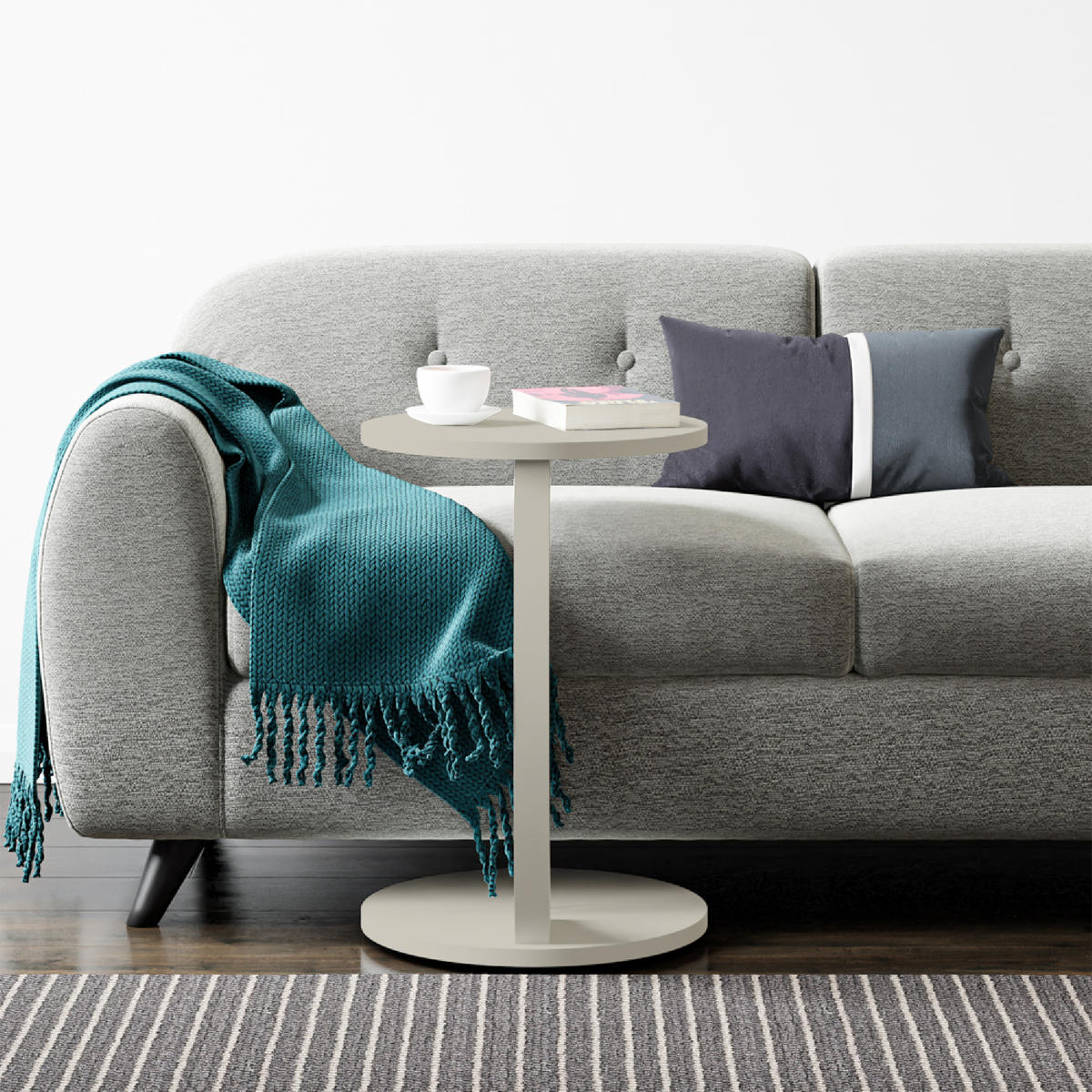 BEISTELLTISCH Holeby - Sandfarben, Holzwerkstoff (38/38/56cm) - [en.casa]
