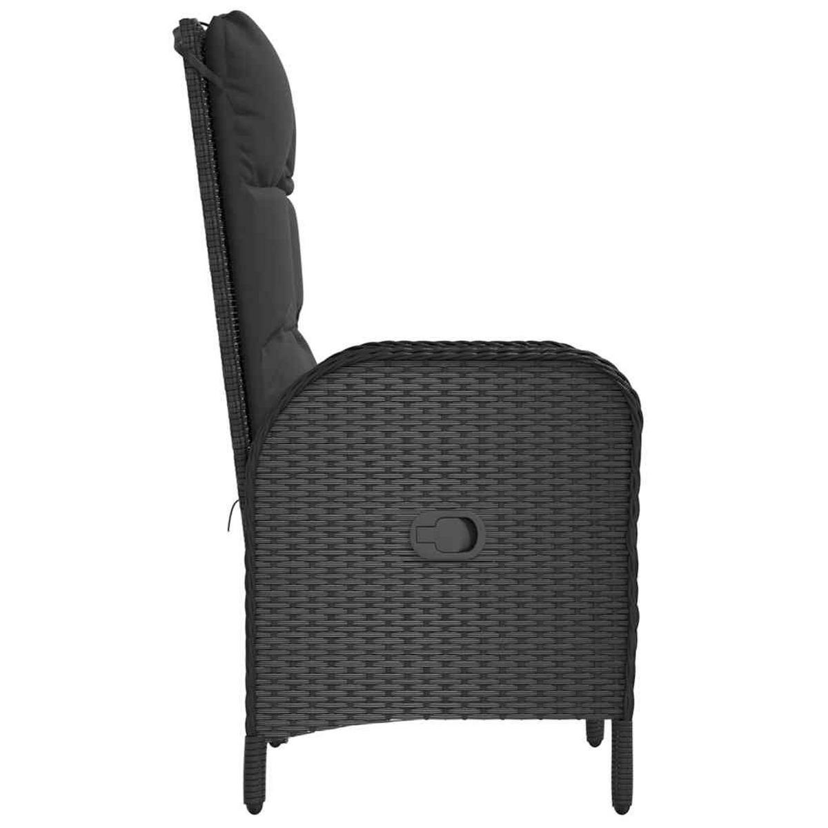 GARTENSTÜHLE 2er Set Poly Rattan Schwarz - Schwarz, Kunststoff (58/108/63cm) - vidaXL