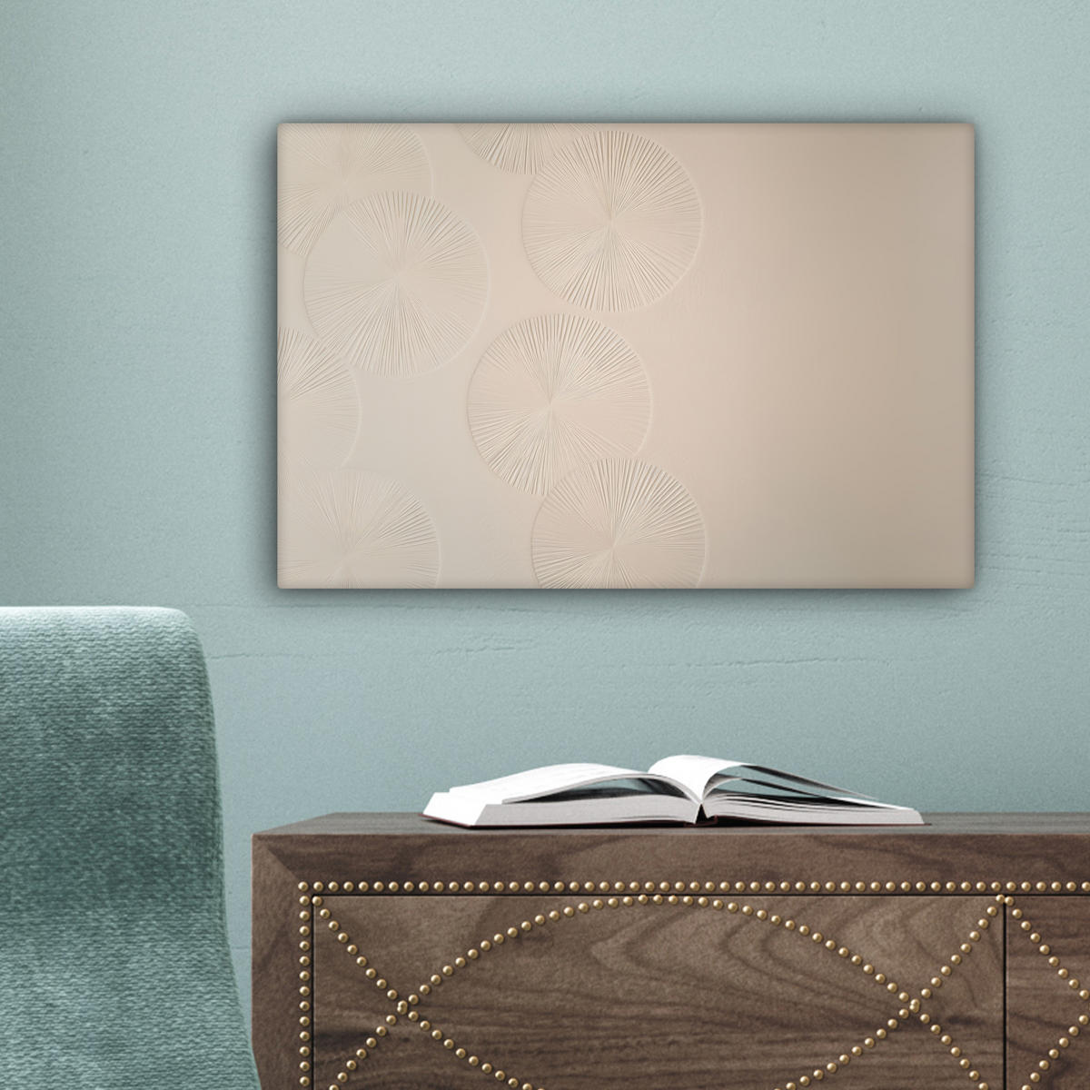 LEINWANDBILD Japandi - Beige - Modern 30x20 cm - Ecru, Textil (30/20cm) - MuchoWow