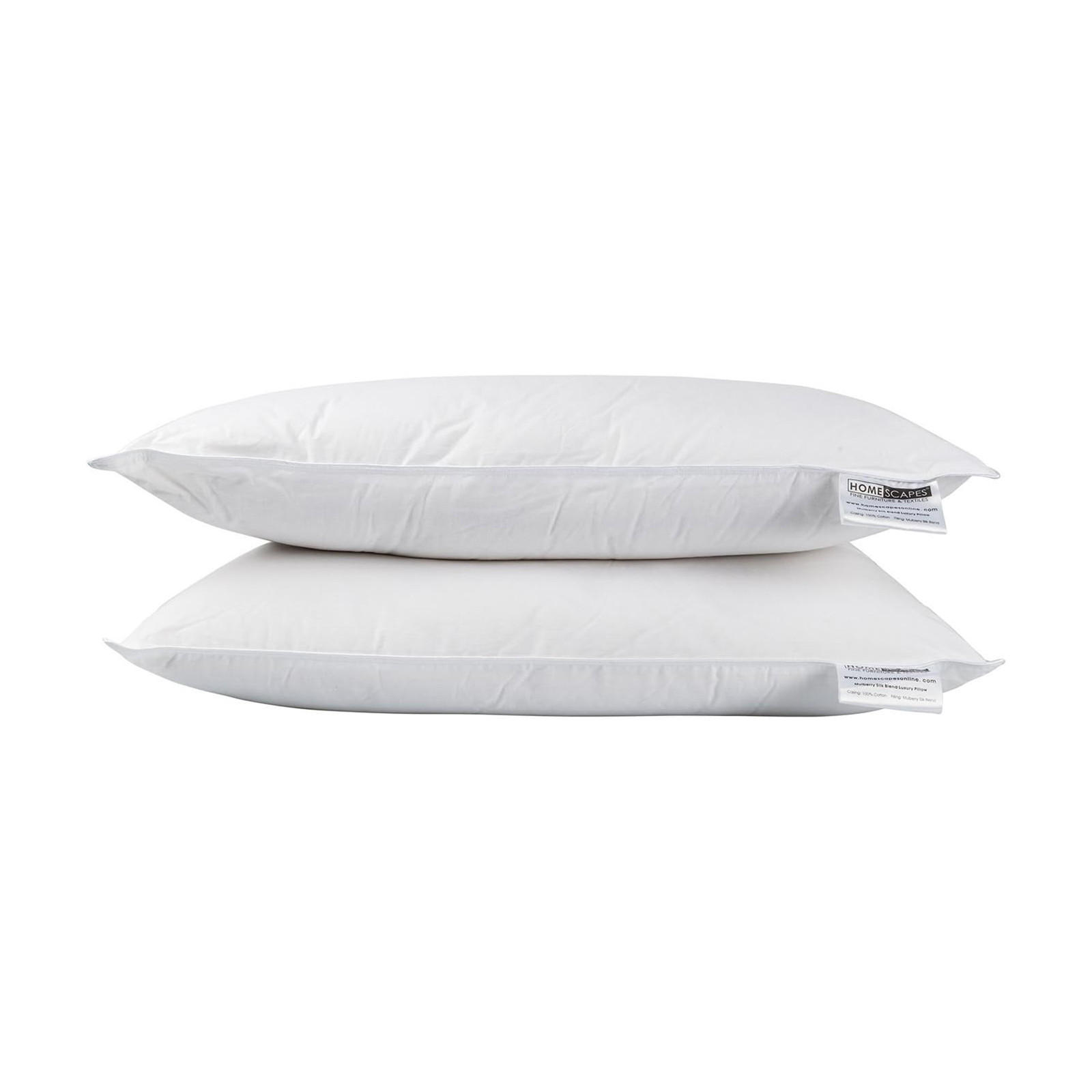 KOPFKISSEN Seide 2er-Set, 48/74 cm - Weiß, Textil (48/74cm) - Homescapes