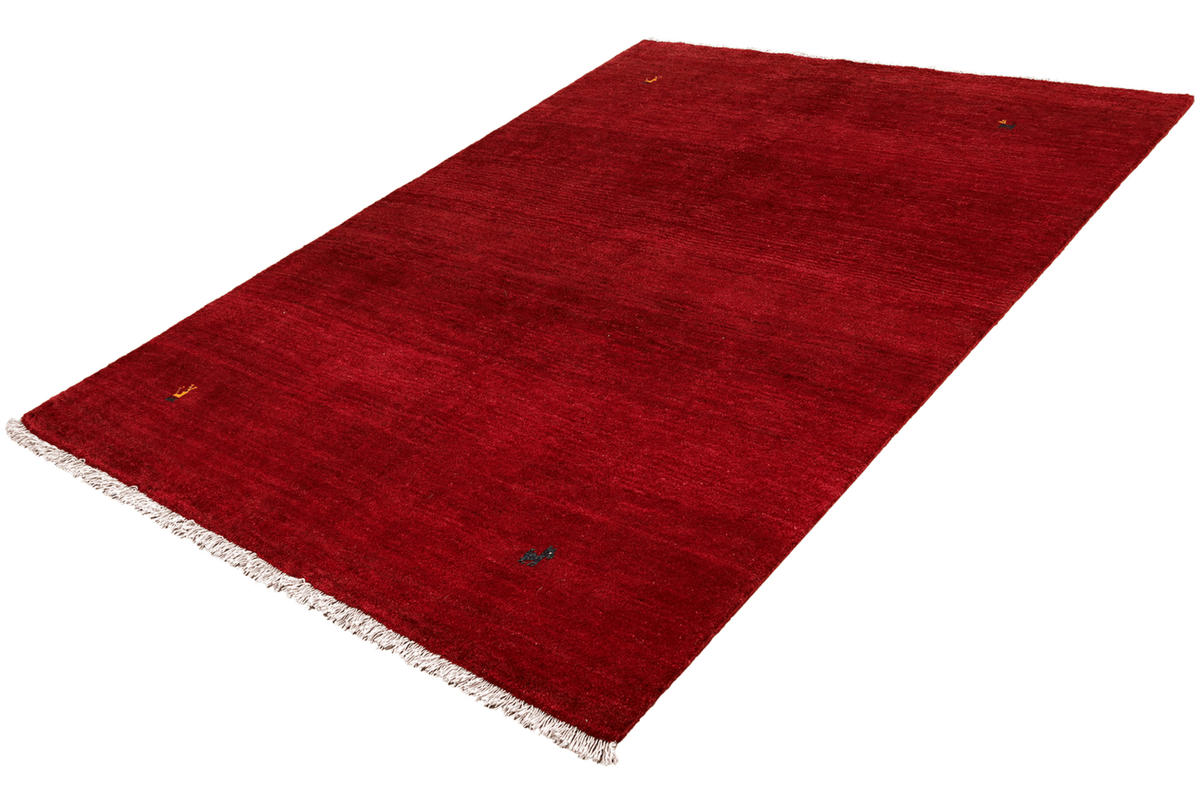 GABBEH-TEPPICH handgeknüpft Rot 204/160 cm Schurwolle - Rot, Textil (160/204cm) - Looma