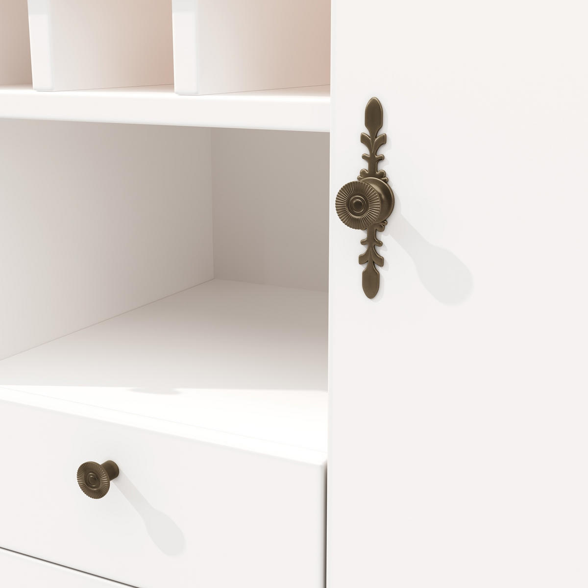 BARTISCH ausziehbar 120-180 cm MDF Natur/Weiß mit Stauraum - Weiß, Holzwerkstoff (40/76/180cm) - Meubliv
