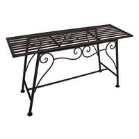 BLUMENBANK Rita Stahl Schwarz-braun 45x27x83cm - Schwarz, Metall (27/45/83cm) - DELUKE