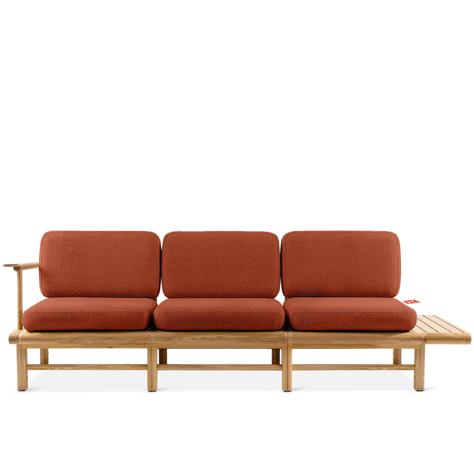 GARTENSOFA ATREDA 3-Sitzer, mit Ablage - Orange, Holz/Textil (245/74/80cm) - KONSIMO®