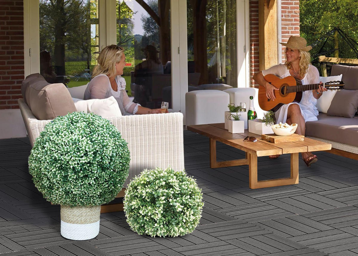 KÜNSTLICHER BUSCH Weiß - Weiß, Kunststoff (55cm) - MCW