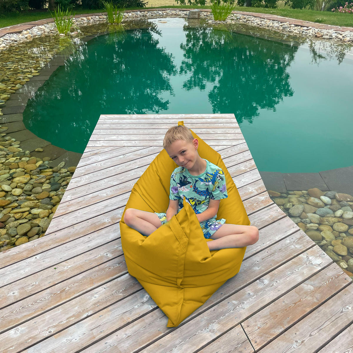 KINDER-SITZSACK Caree Kids gelb für Indoor und Outdoor - Gelb, Textil (140/100/30cm) - Bruni