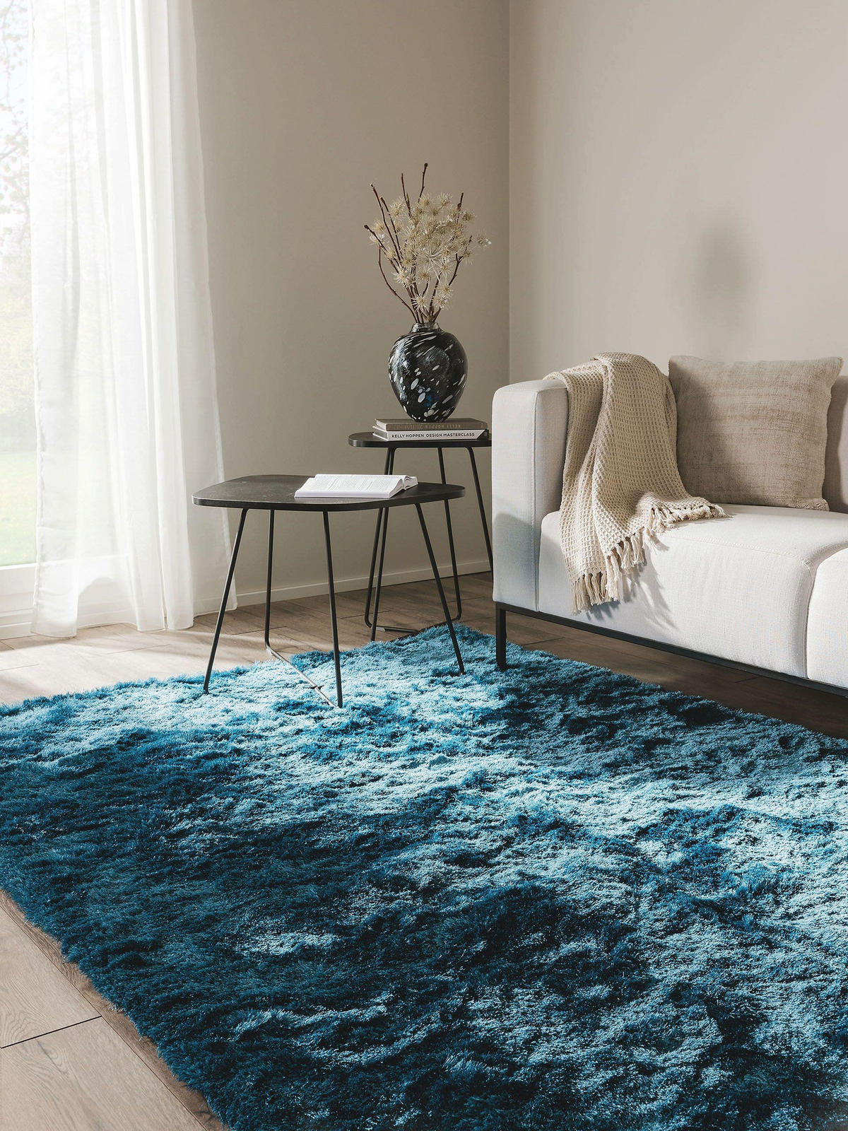 HOCHFLORTEPPICH Whisper Blau 200x290 cm - Blau, Textil (200/290cm) - benuta Nest