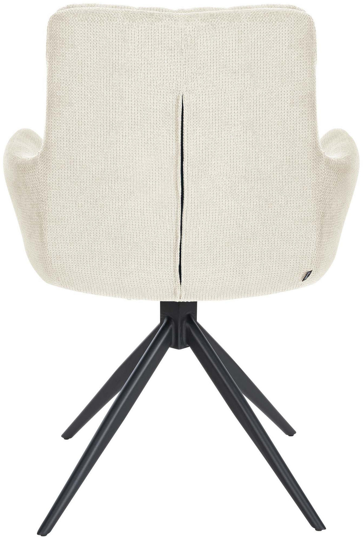 ARMLEHNENSTUHL Stoff Creme - Creme/Schwarz, Textil/Metall (60/88/65cm) - CLP