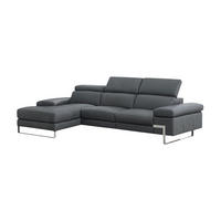 ECKSOFA Lete Echtleder Anthrazit - Anthrazit, Leder/Metall (232/160cm)