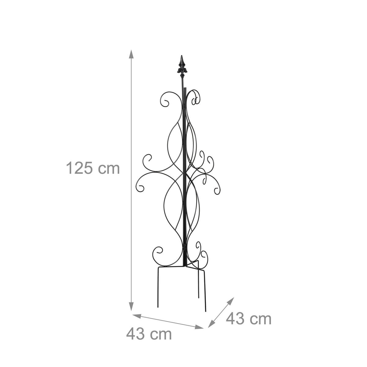 RANKHILFE - Schwarz, Metall (43/125/43cm) - Relaxdays