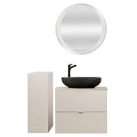 BADMÖBEL-SET 3-TLG. Durango-56 - Beige, Holzwerkstoff (150/200/47cm) - Lomado