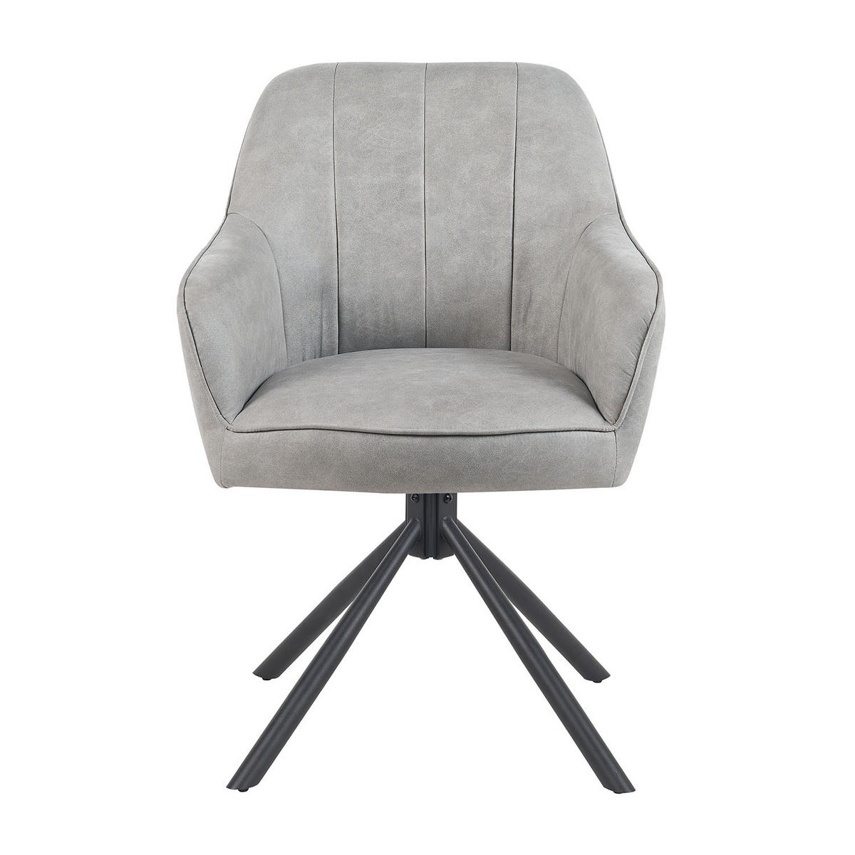 ARMLEHNSTUHL Mika-Piet 2er-Set - Hellgrau/Schwarz, Textil/Metall (60/87/65cm) - DUBI Möbel