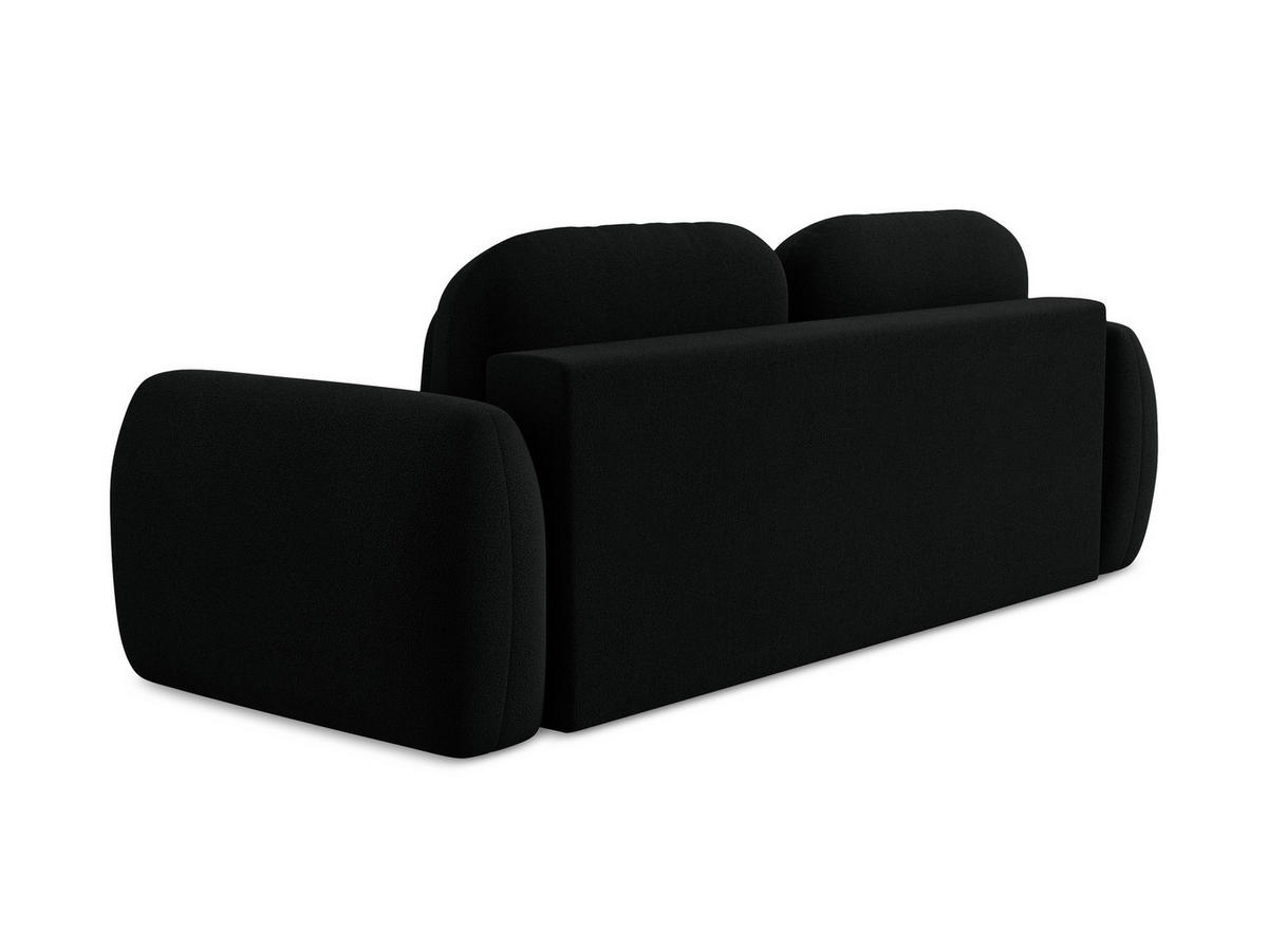 3-SITZER SOFA mit Schlaffunktion Bouclé Stoff Schwarz - Schwarz, Holzwerkstoff/Kunststoff (266/95/121cm) - LaMiaSofa