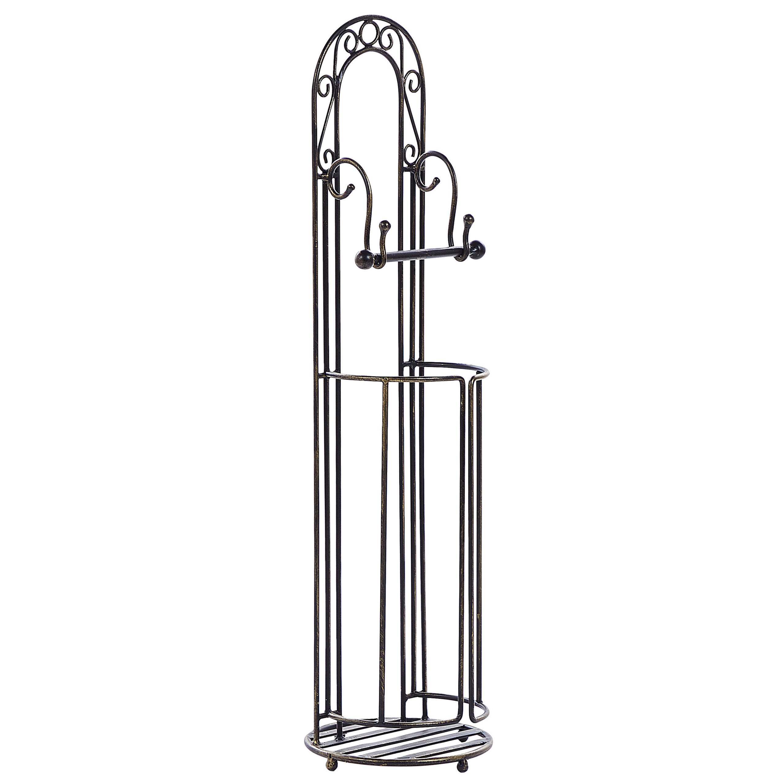 TOILETTENPAPIERSTÄNDER Metall Antik Optik schwarz Temuco - Schwarz, Metall (20/75/20cm) - Beliani