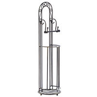 TOILETTENPAPIERSTÄNDER Metall Antik Optik schwarz Temuco - Schwarz, Metall (20/75/20cm) - Beliani