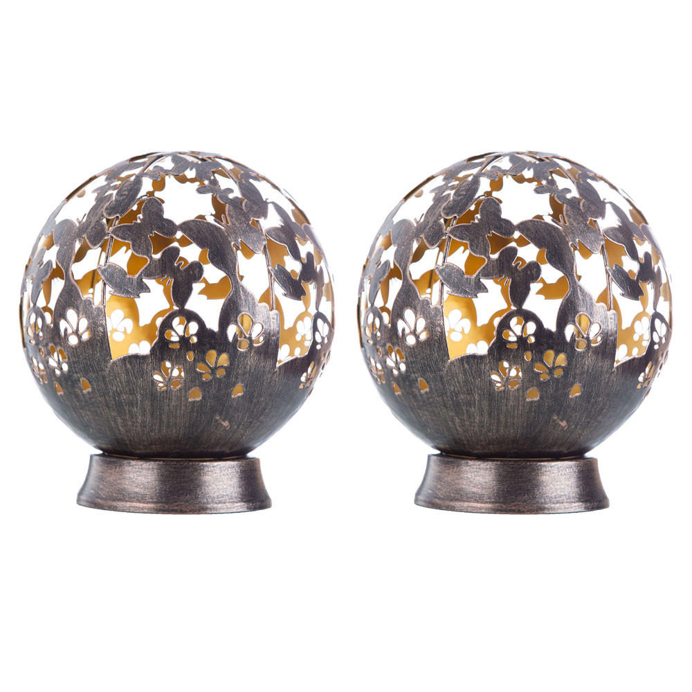 LED AUSSENLEUCHTE Metall Schwarz Kugel-Design 2er Set - Schwarz, Metall (20/20/22.5cm) - Nowa