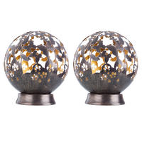 LED AUSSENLEUCHTE Metall Schwarz Kugel-Design 2er Set - Schwarz, Metall (20/20/22.5cm) - Nowa