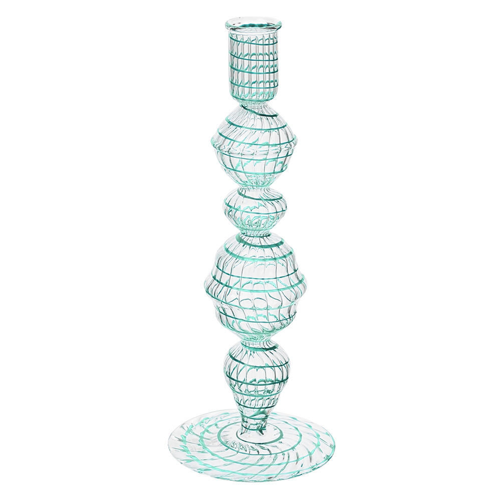 KERZENHALTER Glass wirbel hellblau m 22 cm - Hellblau, Glas (9.5/22.86/9.5cm) - Pip Studio