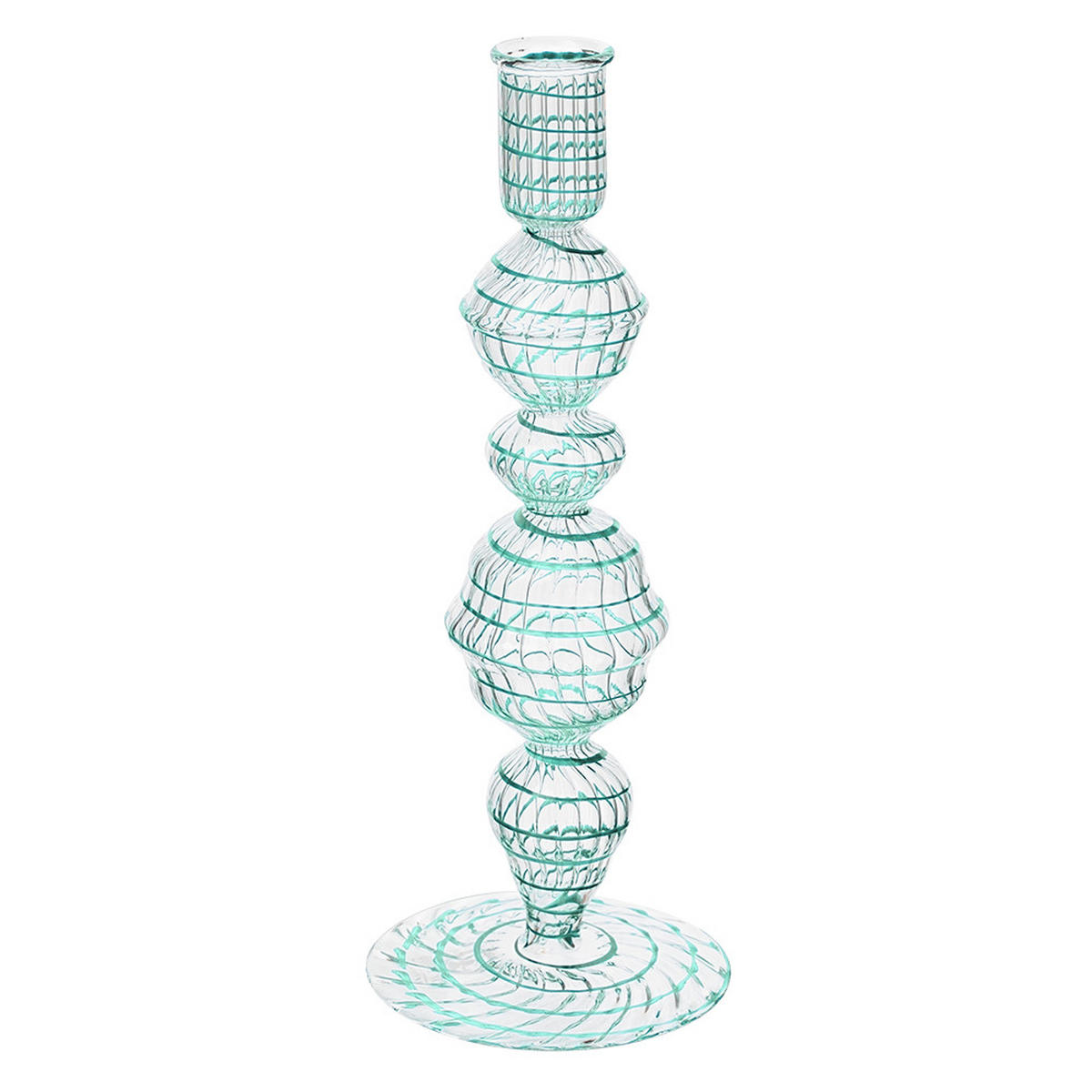 KERZENHALTER Glass wirbel hellblau m 22 cm - Hellblau, Glas (9.5/22.86/9.5cm) - Pip Studio