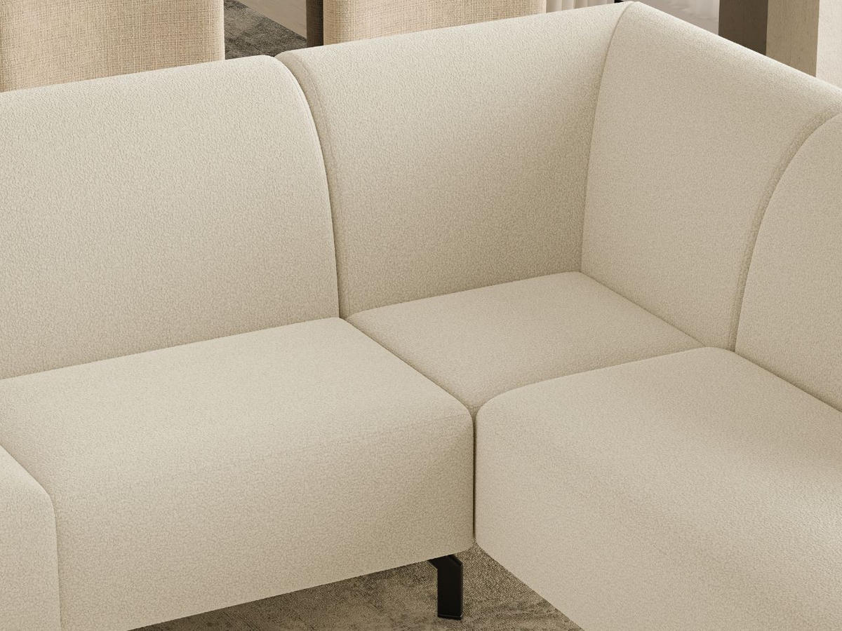 ECKSOFA Regento Creme Rechts - Creme/Schwarz, Holz/Textil (218/277cm) - Graingold