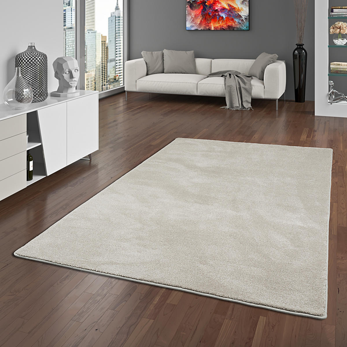 HOCHFLOR LUXUS VELOURS TEPPICH TOUCH - Champagner, Textil (160/200cm) - Snapstyle