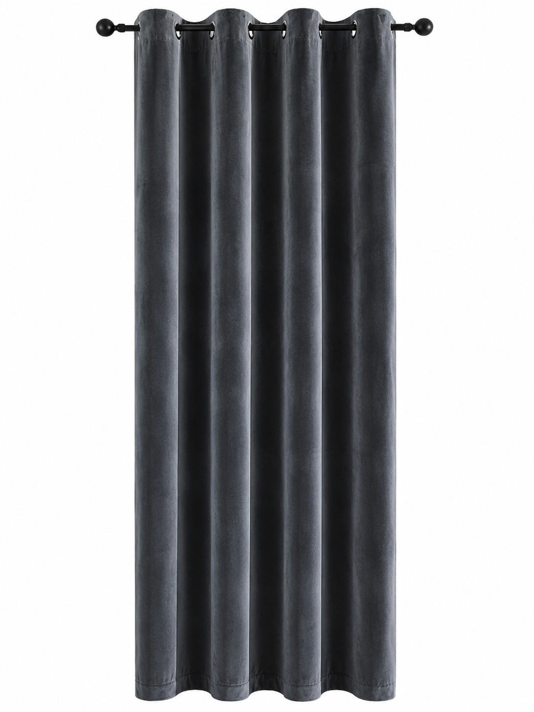 VORHANG Ösen Samt 300/245 cm Anthrazit - Anthrazit, Textil (300/245/245cm) - TiborTex