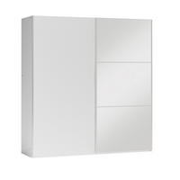SCHWEBETÜRENSCHRANK IVERN 151/215/65 cm 2-türig mit Spiegel Weiß - Weiß, Holzwerkstoff (151/215/65cm) - MASSENO