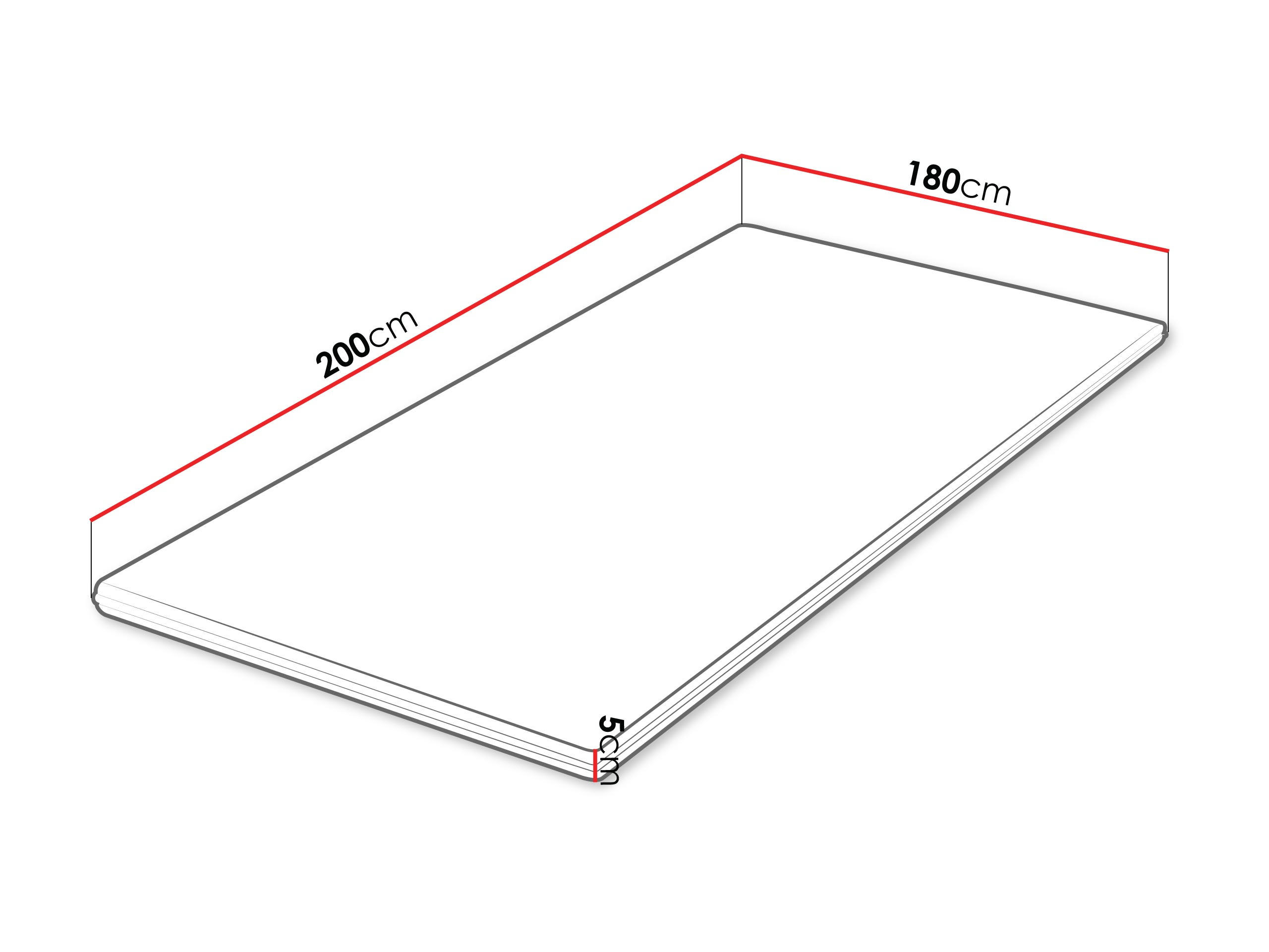 TOPPER Profil 5 cm - Weiß, Textil (180/200cm) - MIRJAN24