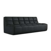 3-SITZER SOFA Kunstleder Schwarz - Schwarz/Grau, Leder/Kunststoff (210/75/93cm) - Makamii