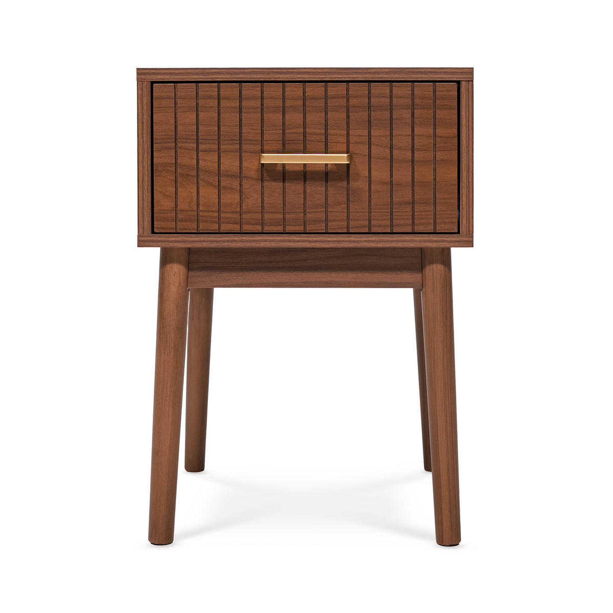 NACHTTISCH 2er-Set Milo aus Walnussholz Retro - Braun, Holz (38/55/38cm) - Sicaan