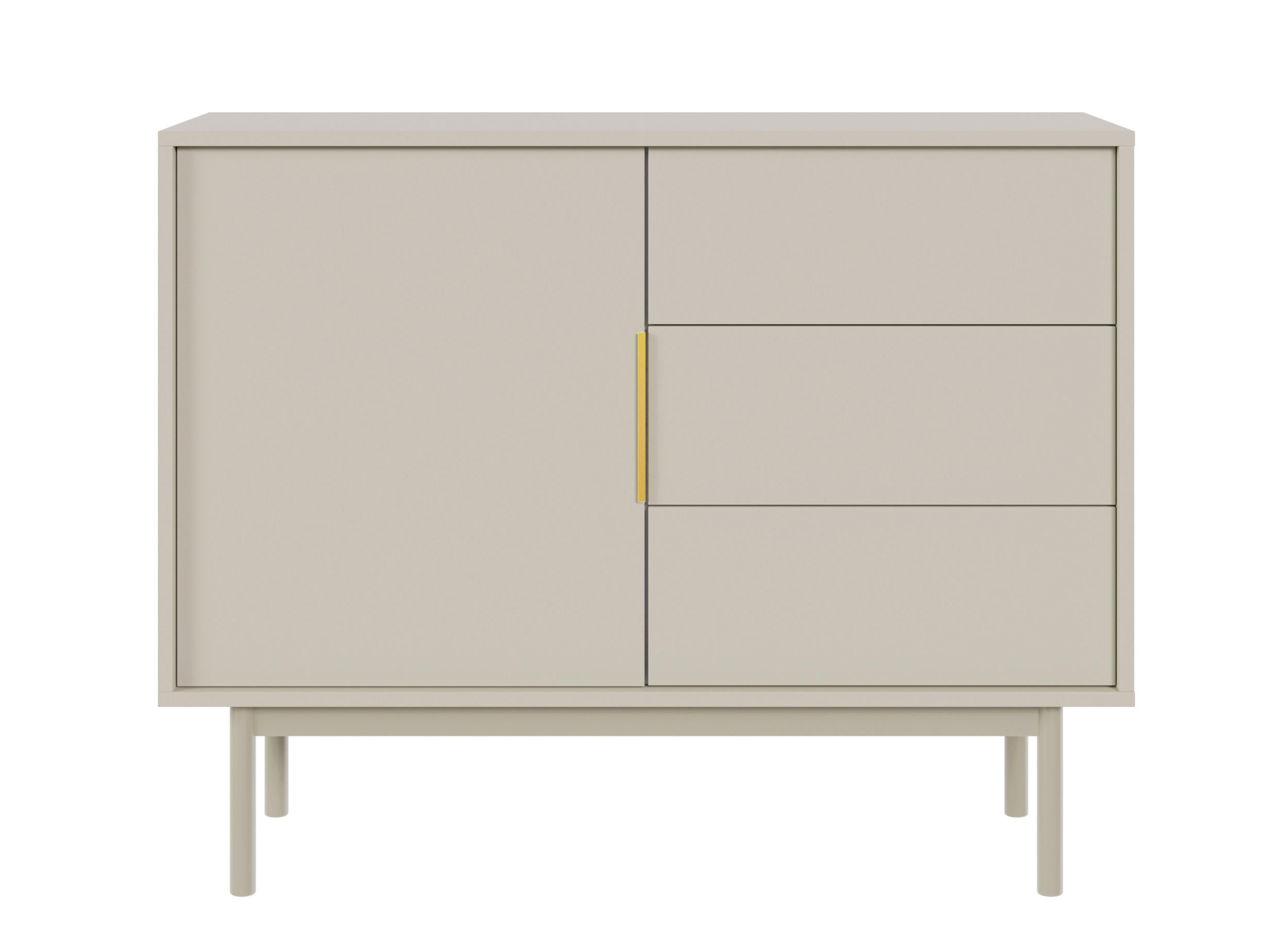 SIDEBOARD Viviaro Graubeige 104 cm - Greige/Goldfarben, Holz/Holzwerkstoff (104/82/39cm) - Selsey