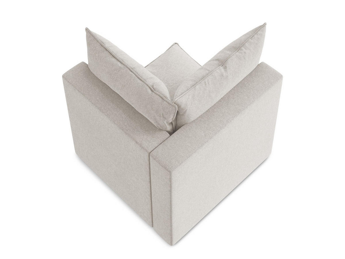 SOFAELEMENT Samt Stoff Beige - Hellbraun/Schwarz, Holzwerkstoff/Kunststoff (90/77/90cm) - Makamii