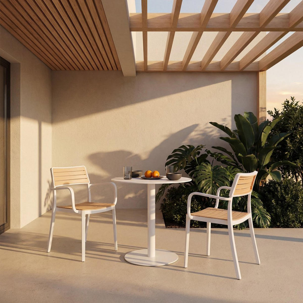 GARTENSTUHL Hilda Zweifarbig 54 cm x 80 cm 4er-Set - Multicolor, Kunststoff (54/80/54cm) - Klast Home