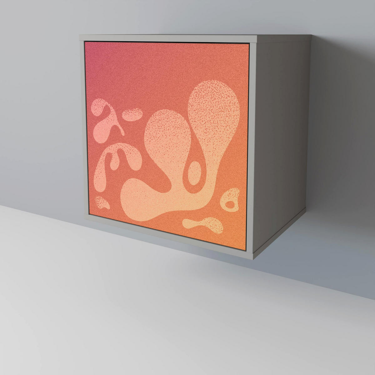 SIDEBOARD IRREGULAR PINK, Grau, 57,5x42x70,5 cm, Schwarze Metall-Sternfüße - Multicolor/Schwarz, Holzwerkstoff/Metall (57.5/70.5/42cm) - SpaceRebels