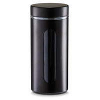 VORRATSBEHÄLTER Glas 1,2 l 10/10/23 cm - Schwarz, Glas (10/23/10cm) - ZELLER