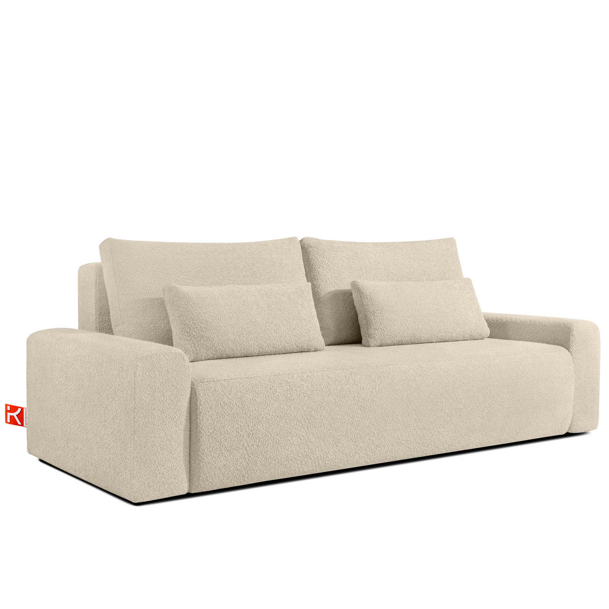 3-SITZER SCHLAFSOFA MOLLIS, Bouclé, Hellbeige - Beige, Holz/Holzwerkstoff (250/93/108cm) - KONSIMO®