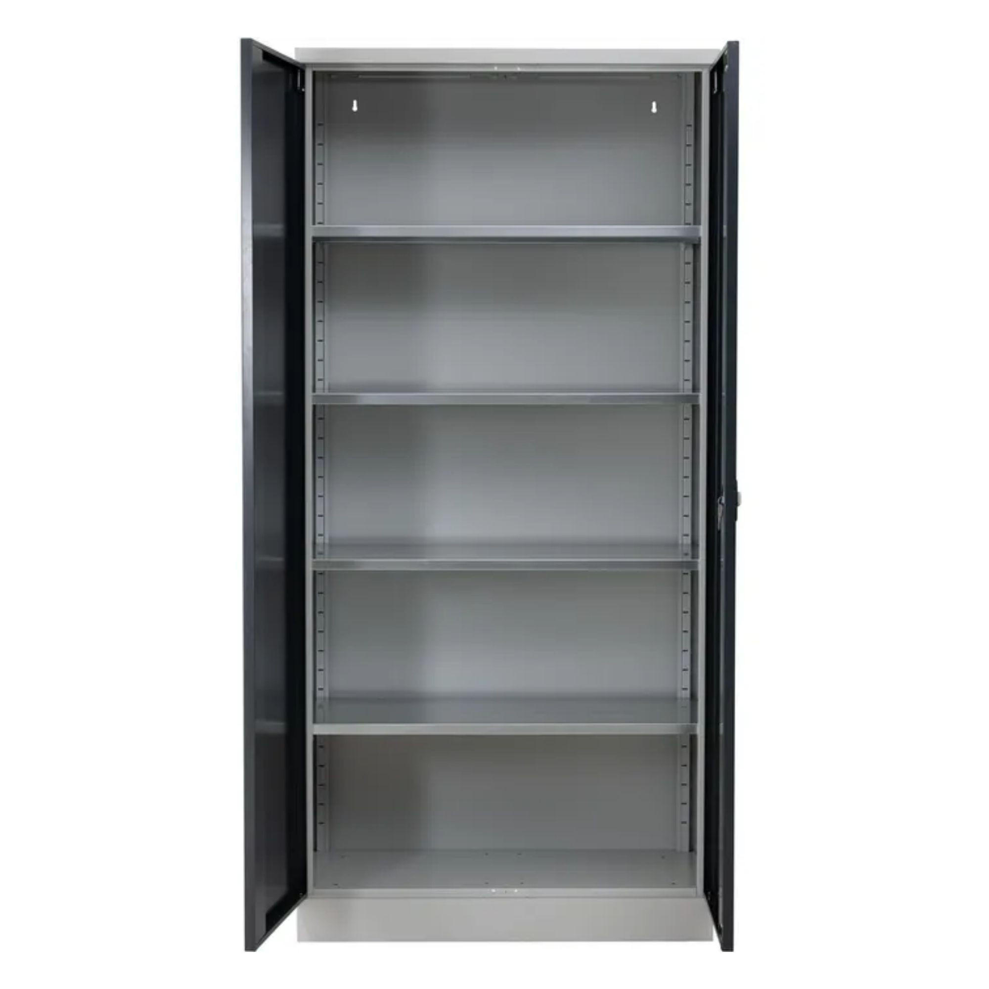 STAHLSCHRANK Bee mit 5 verzinkten Fachböden 195x92x50 cm Korpusfarbe Lichtgrau Frontfarbe Anthrazit - Anthrazit, Metall (92/195/50cm)