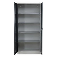 STAHLSCHRANK Bee mit 5 verzinkten Fachböden 195x92x50 cm Korpusfarbe Lichtgrau Frontfarbe Anthrazit - Anthrazit, Metall (92/195/50cm)