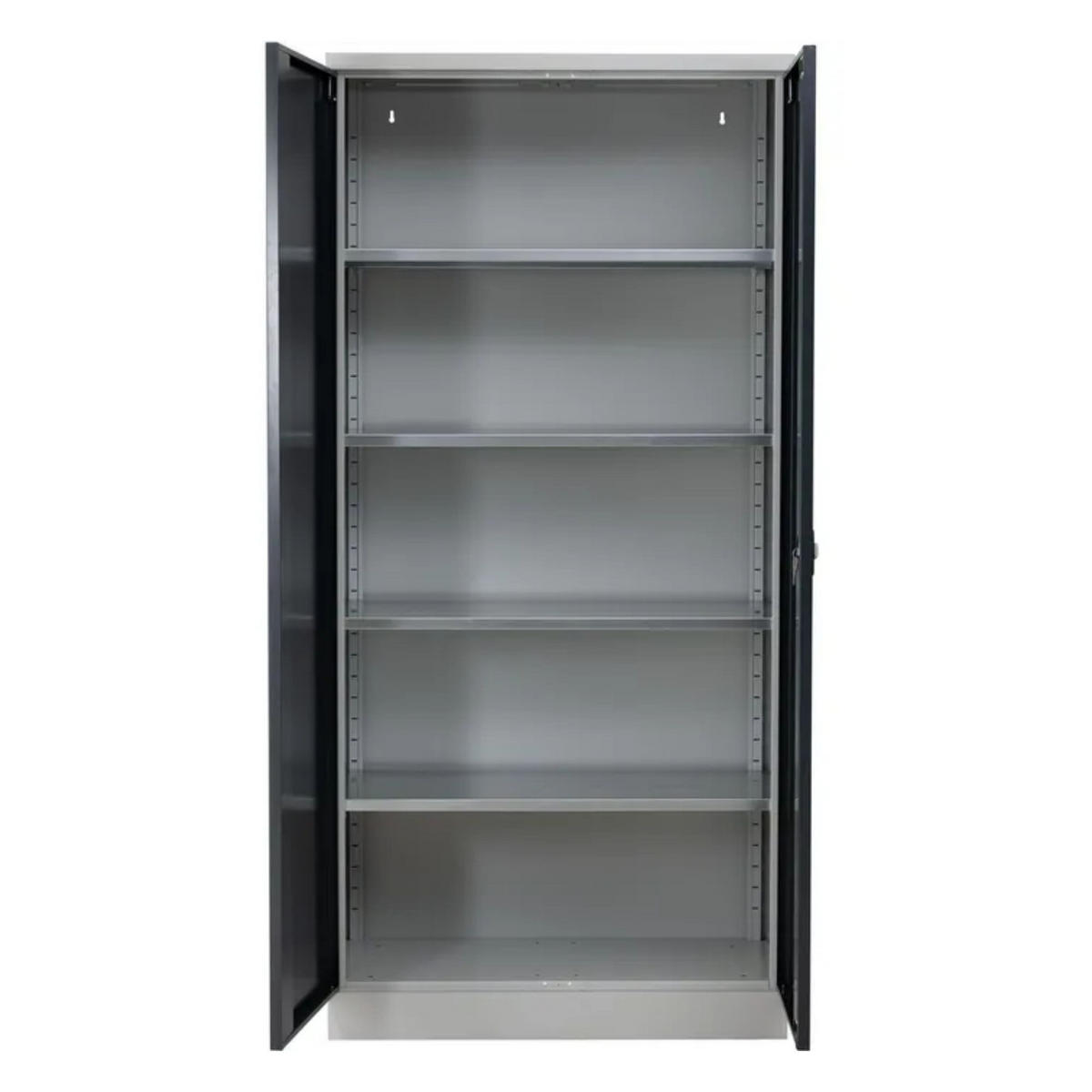 STAHLSCHRANK Bee mit 5 verzinkten Fachböden 195x92x50 cm Korpusfarbe Lichtgrau Frontfarbe Anthrazit - Anthrazit, Metall (92/195/50cm)